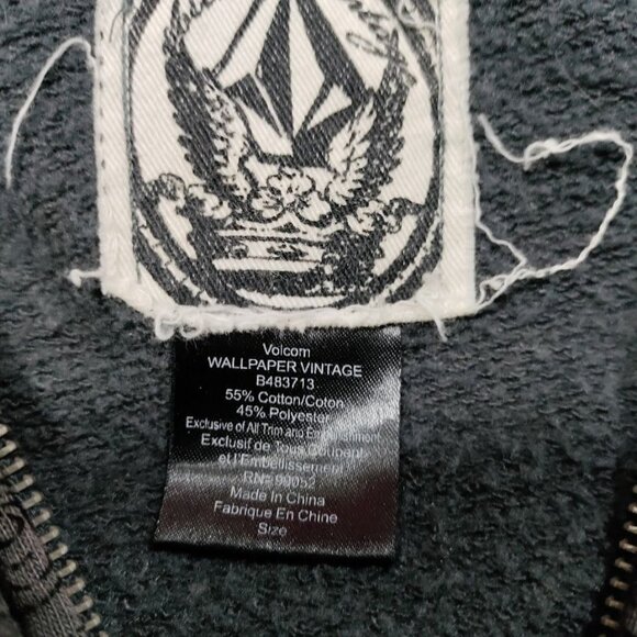 Volcom Wall Paper Skater Style gray and Black Vintage Zip Front Pocket S - Picture 8 of 9